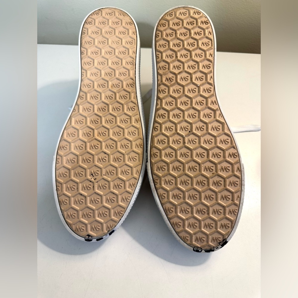 STUART WEITZMAN Ollie Sneakers Woven Raffia Lace Up Shoes Low Top Straw Natural - Picture 12 of 14